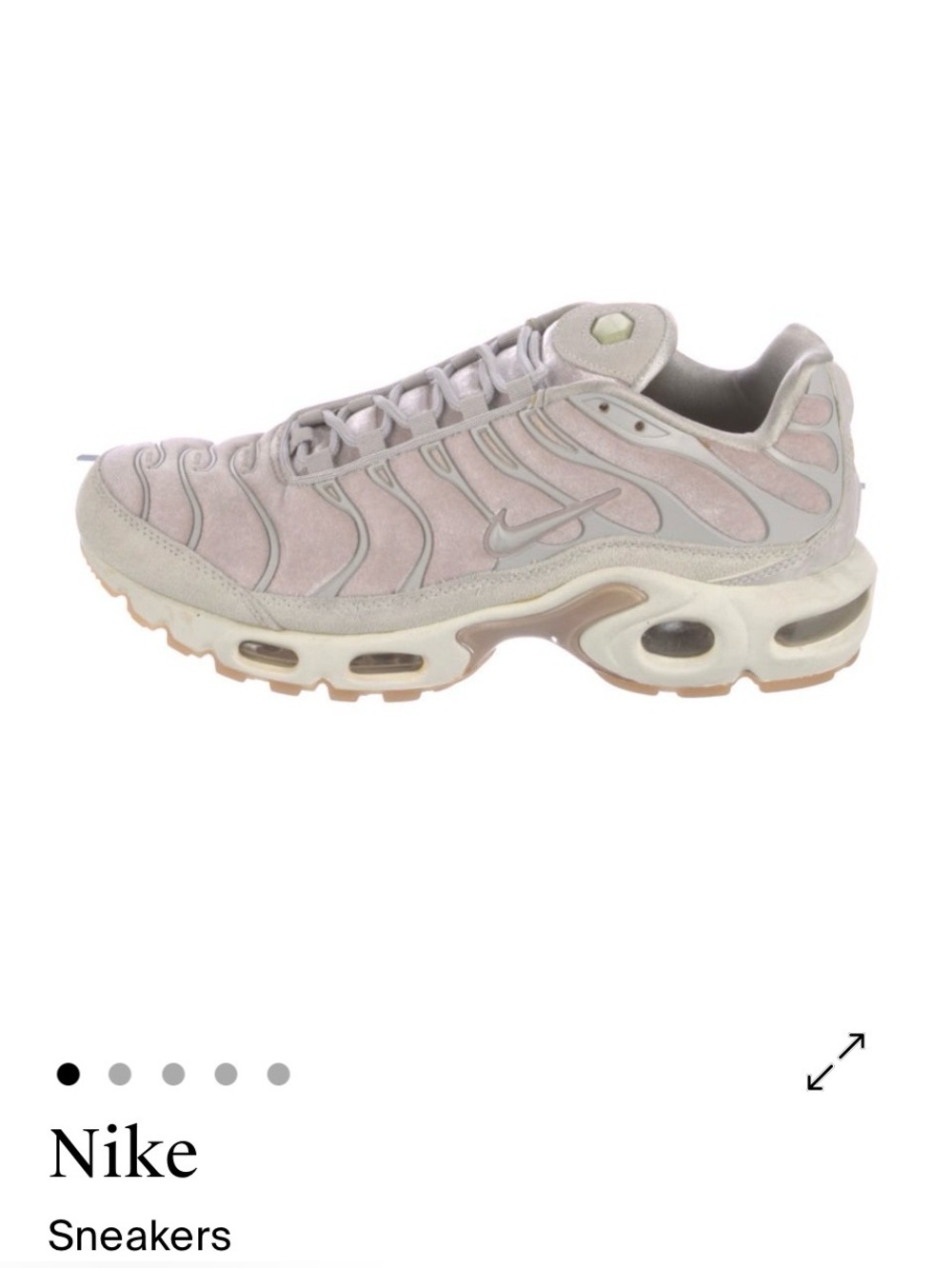 Nike Women's Pastel Pink and Light Gray Air Max Plus Sneakers